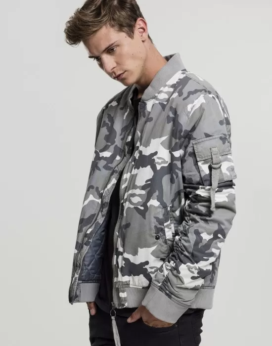 Мъжко камуфлажно яке тип бомбър Urban Classics snow camo, Бомбъри - Hoodstyle.bg