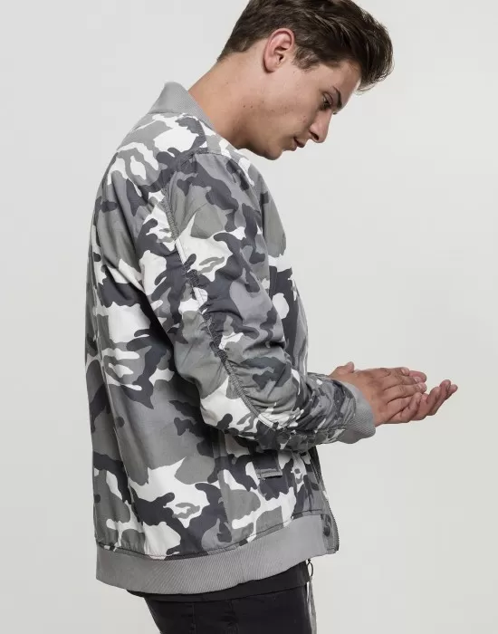 Мъжко камуфлажно яке тип бомбър Urban Classics snow camo, Бомбъри - Hoodstyle.bg
