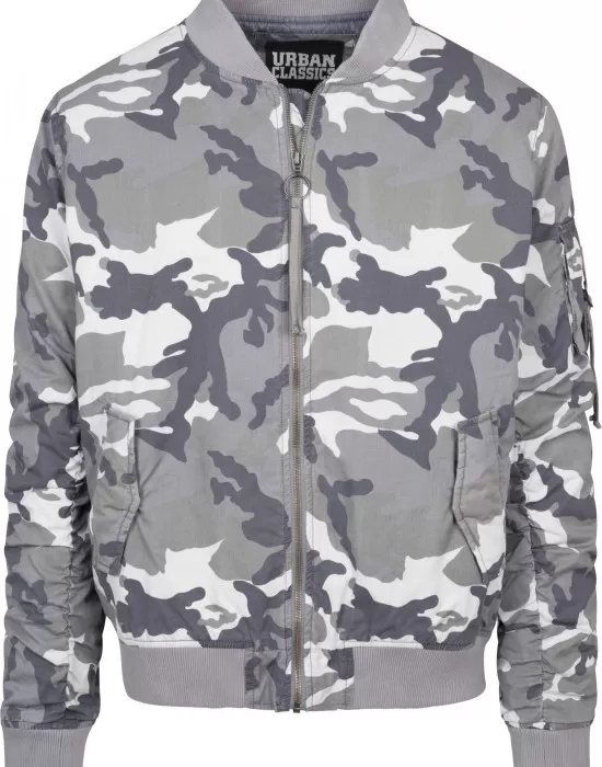 Мъжко камуфлажно яке тип бомбър Urban Classics snow camo, Бомбъри - Hoodstyle.bg