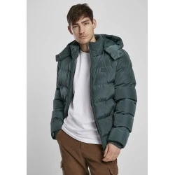 Мъжко зимно яке в тъмнозелено от Urban Classics Hooded Puffer