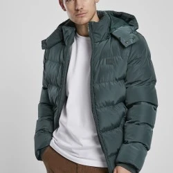 Мъжко зимно яке в тъмнозелено от Urban Classics Hooded Puffer