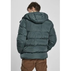 Мъжко зимно яке в тъмнозелено от Urban Classics Hooded Puffer