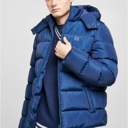 Мъжко зимно яке в син цвят Urban Classics Hooded Puffer