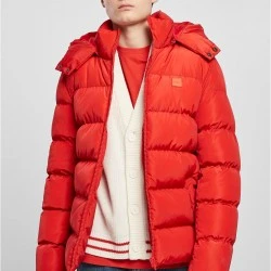 Мъжко зимно яке в червен цвят Urban Classics Hooded Puffer