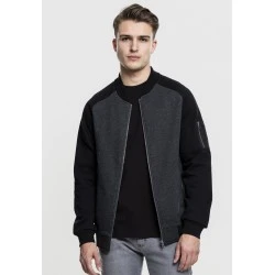 Мъжко двуцветно яке тип бомбър Urban Classics cha/blk