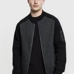 Мъжко двуцветно яке тип бомбър Urban Classics cha/blk