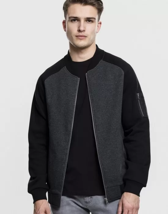 Мъжко двуцветно яке тип бомбър Urban Classics cha/blk, Бомбъри - Hoodstyle.bg
