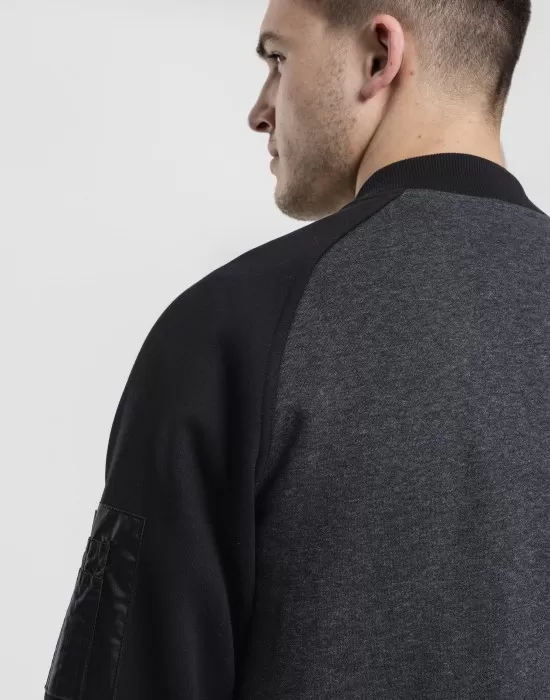 Мъжко двуцветно яке тип бомбър Urban Classics cha/blk, Бомбъри - Hoodstyle.bg
