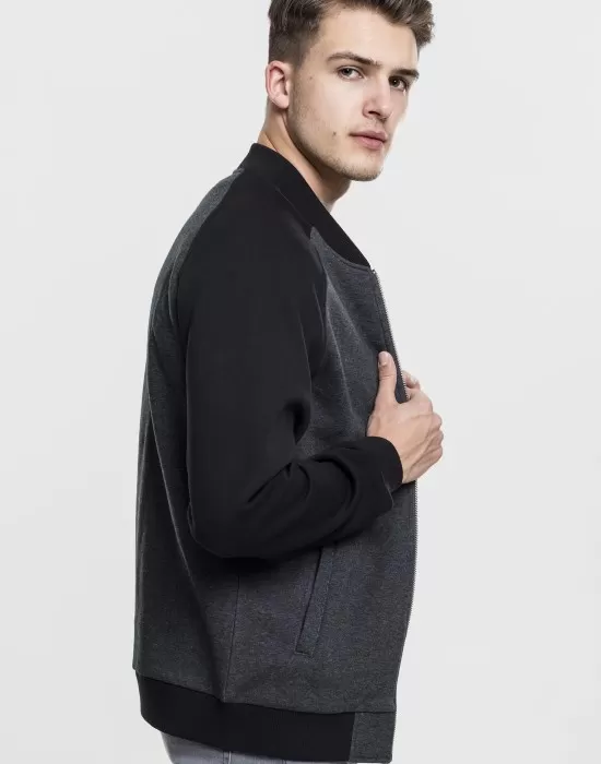 Мъжко двуцветно яке тип бомбър Urban Classics cha/blk, Бомбъри - Hoodstyle.bg