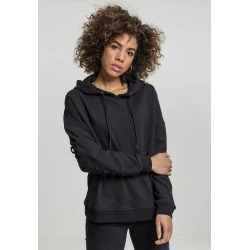 Дамски суичър в черно Urban Classics Ladies Laced-Up Hoody 