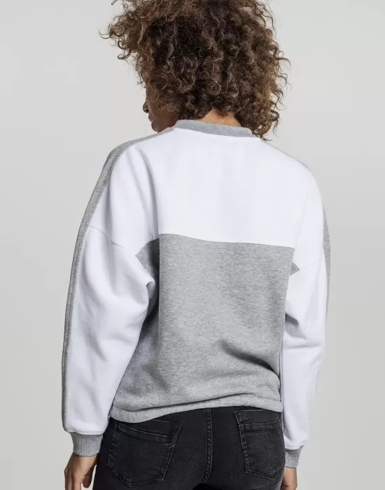 Дамска спортна блуза в сиво и бяло Urban Classics grey/white, Суичъри - Hoodstyle.bg