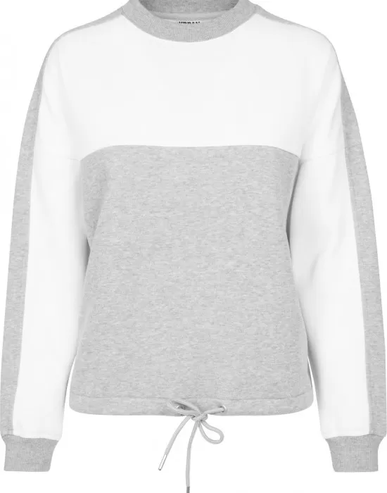 Дамска спортна блуза в сиво и бяло Urban Classics grey/white, Суичъри - Hoodstyle.bg