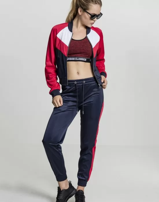 Дамско горнище Urban Classics в тъмносин, червен и бял цвят, Жилетки - Hoodstyle.bg
