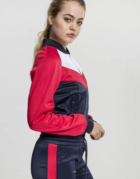 Дамско горнище Urban Classics в тъмносин, червен и бял цвят, Жилетки - Hoodstyle.bg