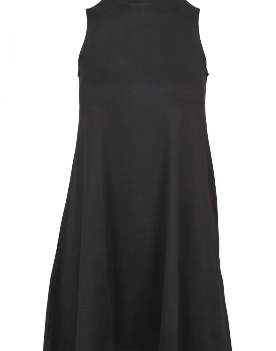 Дамска мини рокля в черен цвят Urban Classics Ladies A-Line Turtleneck Dress black, Рокли - Hoodstyle.bg