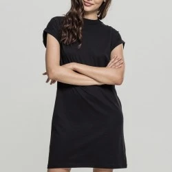 Рокля с къси ръкави Urban Classics в черен цвят