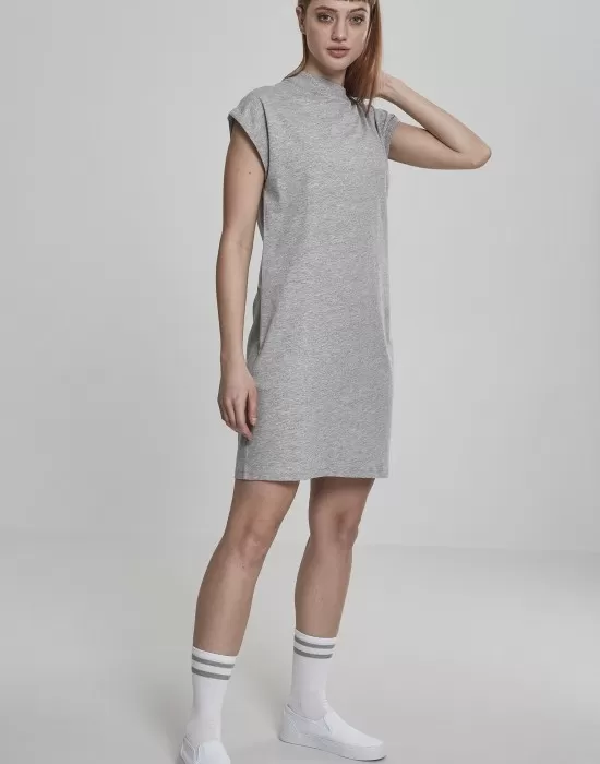 Рокля с къси ръкави в сив цвят Urban Classics, Рокли - Hoodstyle.bg