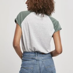 Дамска тениска с реглан ръкави Urban Classics lightgrey/paleleaf