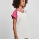 Дамска дълга тениска в розово и бяло Ladies Contrast Raglan Tee, Тениски - Hoodstyle.bg