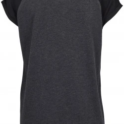 Дамска тениска с реглан ръкави в тъмносиво и черно Urban Classics Ladies Contrast Raglan Tee charcoal/black 