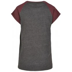 Дамска тениска с реглан ръкави Urban Classics в графит и червено charcoal/redwine