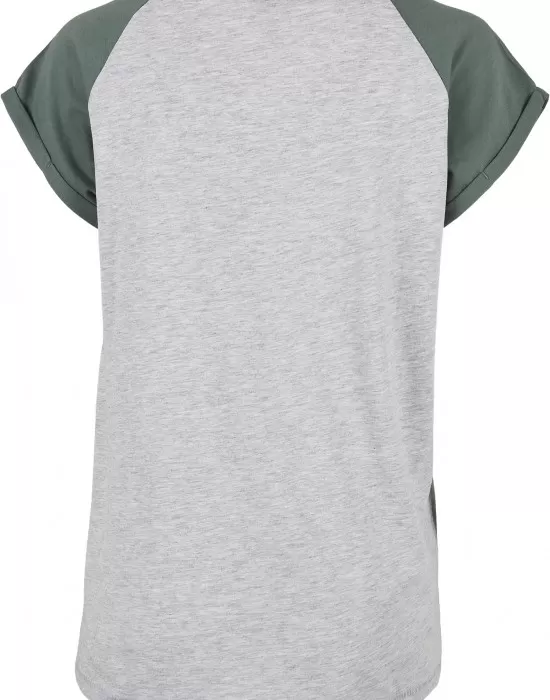 Дамска тениска с реглан ръкави Urban Classics lightgrey/paleleaf, Тениски - Hoodstyle.bg