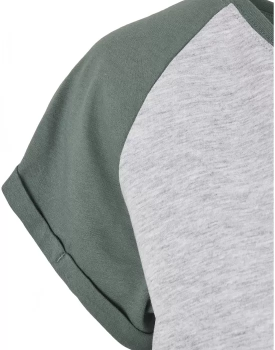 Дамска тениска с реглан ръкави Urban Classics lightgrey/paleleaf, Тениски - Hoodstyle.bg