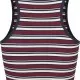 Дамски къс потник на райета Urban Classics white/navy/fire red, Топове - Hoodstyle.bg