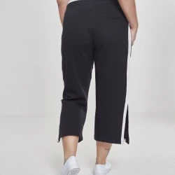 Дамски панталони в черен цвят Urban Classics Ladies Taped Terry Culotte black/white 