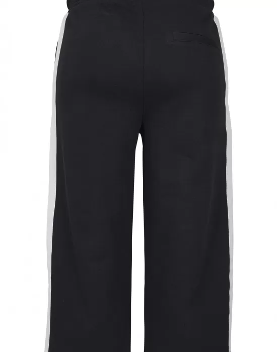 Дамски панталони в черен цвят Urban Classics Ladies Taped Terry Culotte black/white, Панталони - Hoodstyle.bg