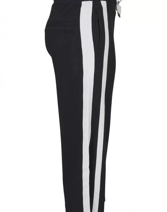 Дамски панталони в черен цвят Urban Classics Ladies Taped Terry Culotte black/white, Панталони - Hoodstyle.bg