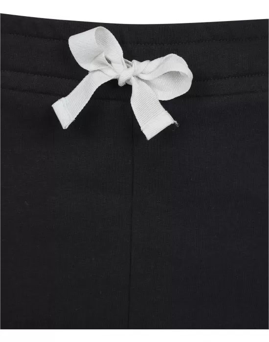 Дамски панталони в черен цвят Urban Classics Ladies Taped Terry Culotte black/white, Панталони - Hoodstyle.bg