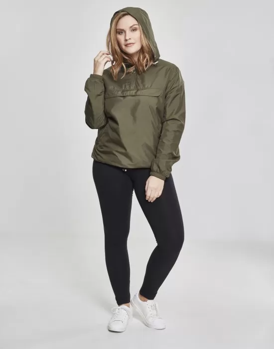 Дамско яке в цвят маслина от Urban Classics Ladies Basic Pull Over, Якета - Hoodstyle.bg