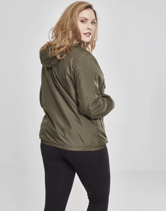 Дамско яке в цвят маслина от Urban Classics Ladies Basic Pull Over, Якета - Hoodstyle.bg