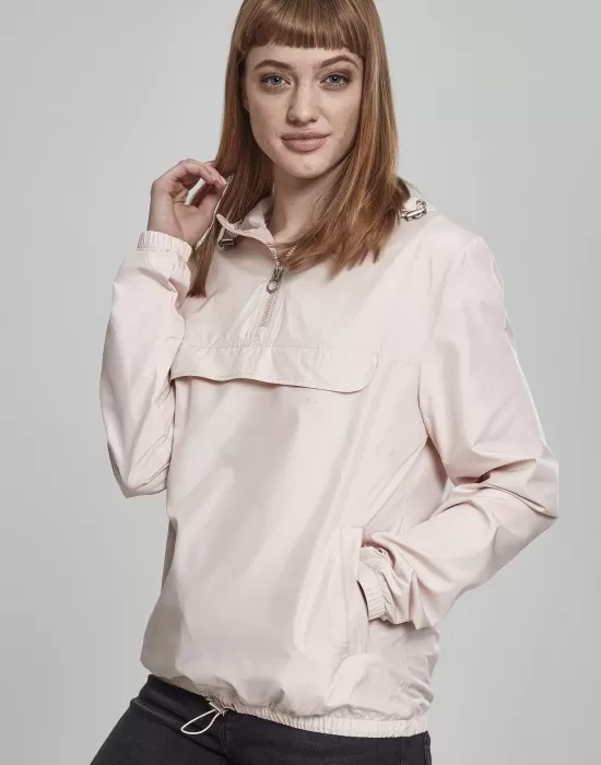 Дамско яке в светлорозово от Urban Classics Ladies Basic Pull Over, Якета - Hoodstyle.bg