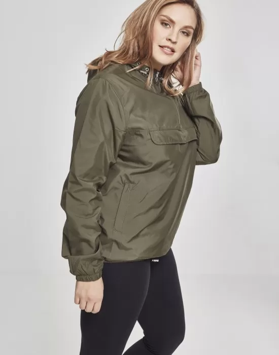 Дамско яке в цвят маслина от Urban Classics Ladies Basic Pull Over, Якета - Hoodstyle.bg
