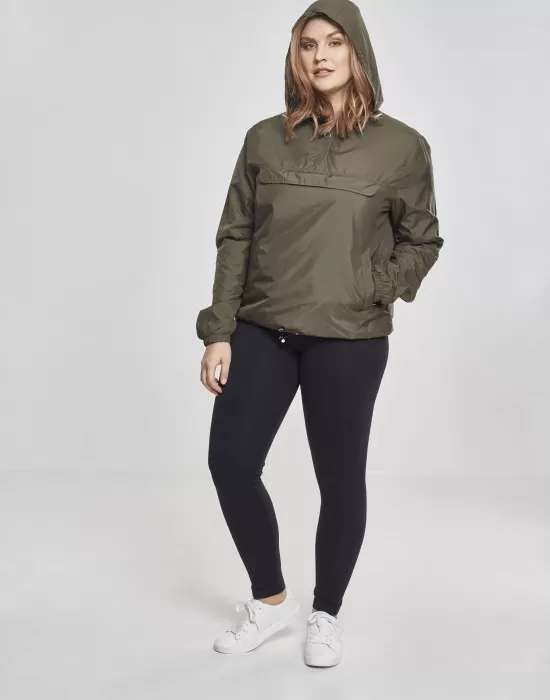 Дамско яке в цвят маслина от Urban Classics Ladies Basic Pull Over, Якета - Hoodstyle.bg