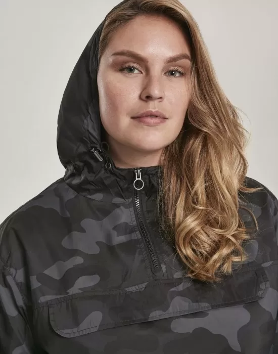 Дамско яке в камуфлажен цвят от Urban Classics Ladies Camo Pull Over, Якета - Hoodstyle.bg
