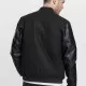 Мъжко колежанско яке Urban Classics blk/blk с кожени ръкави, Колежански - Hoodstyle.bg