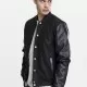 Мъжко колежанско яке Urban Classics blk/blk с кожени ръкави, Колежански - Hoodstyle.bg