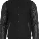 Мъжко колежанско яке Urban Classics blk/blk с кожени ръкави, Колежански - Hoodstyle.bg