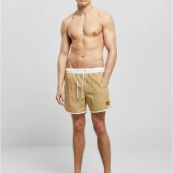 Мъжки плувни шорти в бежов цвят Urban Classics Retro Swimshorts