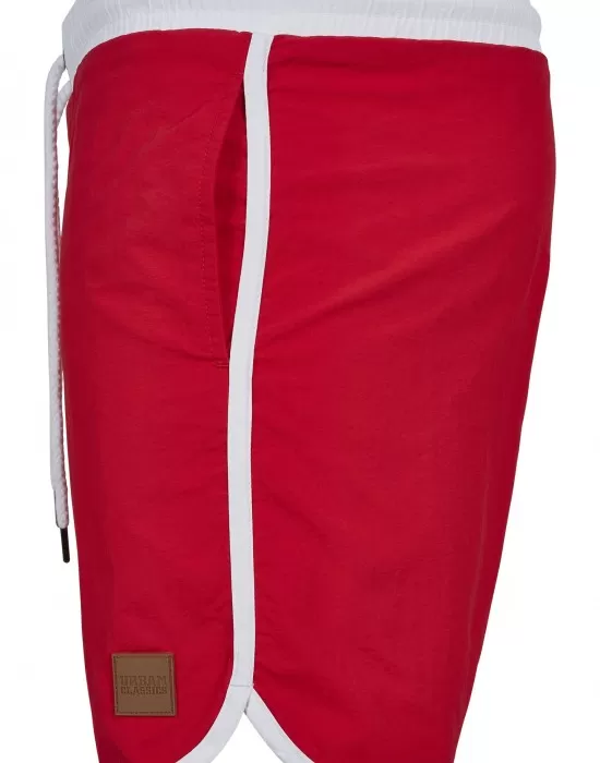 Мъжки бански в червено и бяло Urban Classics Retro, Къси панталони - Hoodstyle.bg