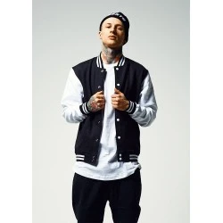 Мъжко колежанско яке в черно Urban Classics blk/wht