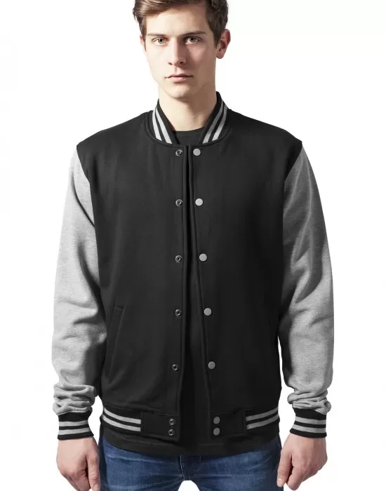 Мъжко колежанско яке в два цвята Urban Classics blk/gry, Колежански - Hoodstyle.bg