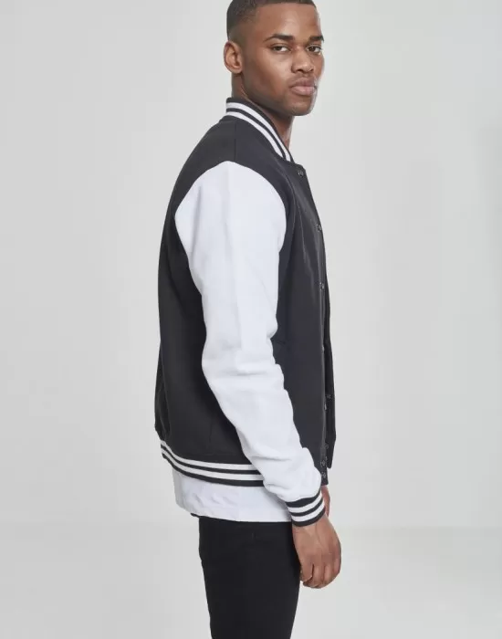 Мъжко колежанско яке в черно Urban Classics blk/wht