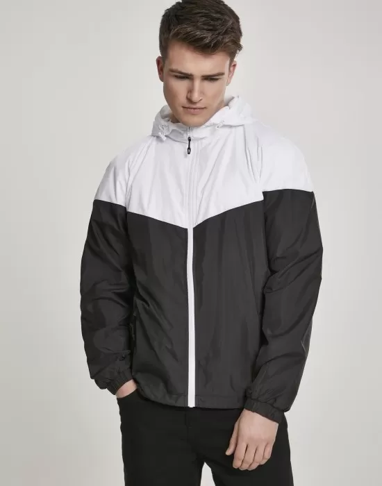 Мъжко яке Urban Classics 2-Tone Tech в бял и черен цвят, Якета Пролет / Есен - Hoodstyle.bg