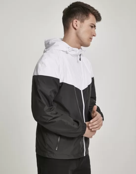 Мъжко яке Urban Classics 2-Tone Tech в бял и черен цвят, Якета Пролет / Есен - Hoodstyle.bg
