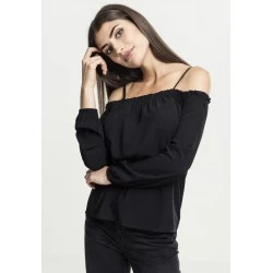 Дамска блуза с голи рамене Urban Classics в черен цвят