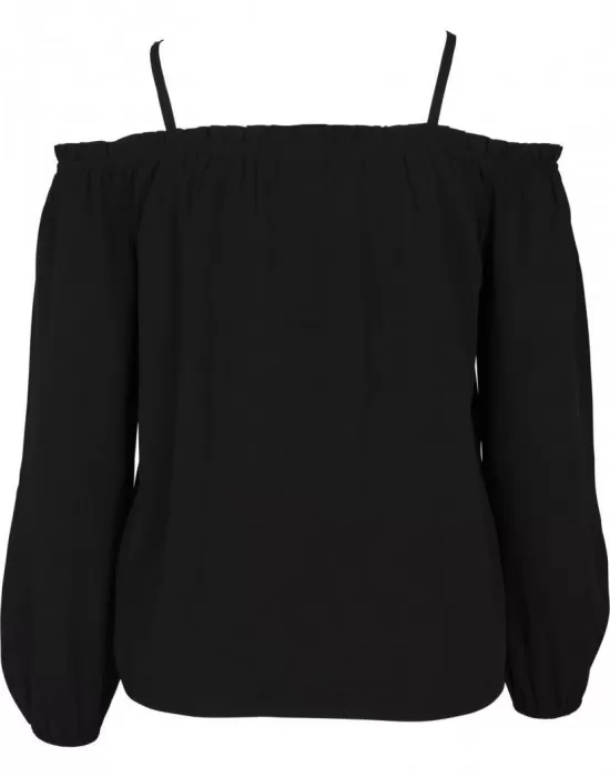 Дамска блуза с голи рамене Urban Classics в черен цвят, Блузи - Hoodstyle.bg